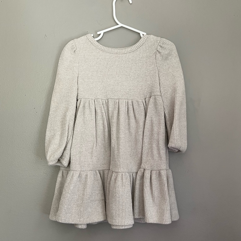 Cozy Waffle Knit Tiered Ruffle Dress - 3T cat & jack